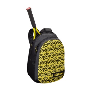 Wilson Tennis-Rucksack Youth Minions (Hauptfach, Schlägerfach) schwarz/gelb